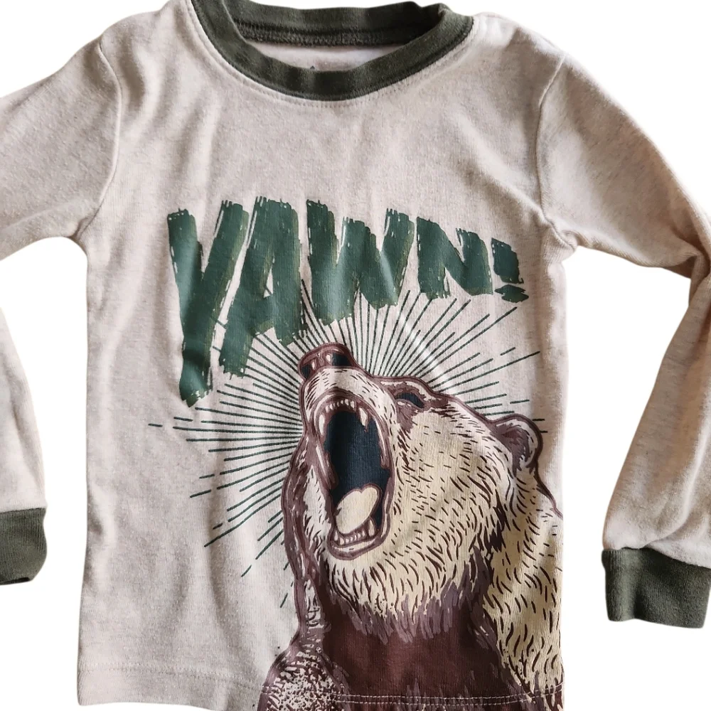Boys Pajamas Bundle Size 2T Mix & Match Bears Moose Dinosaurs 5 Pcs VGUC